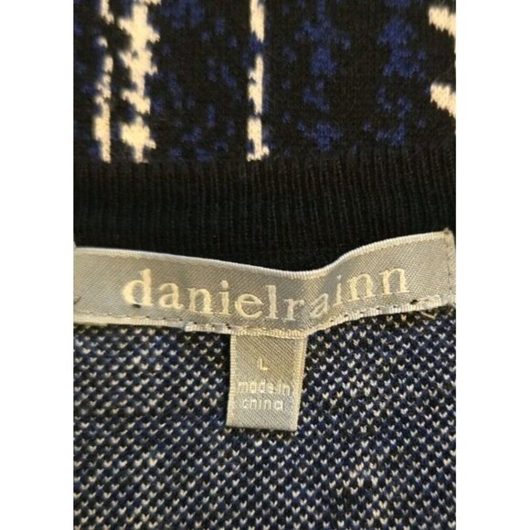 Daniel Rainn Sweater Vest Women Large Houndstooth Blue Black White Viscose EUC - Picture 7 of 9